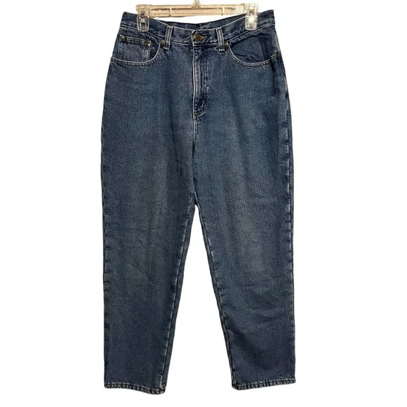 Women's LL Bean Insulated Fleece Lined Relaxed Fit Jeans Size 12 Denim - Picture 1 of 10